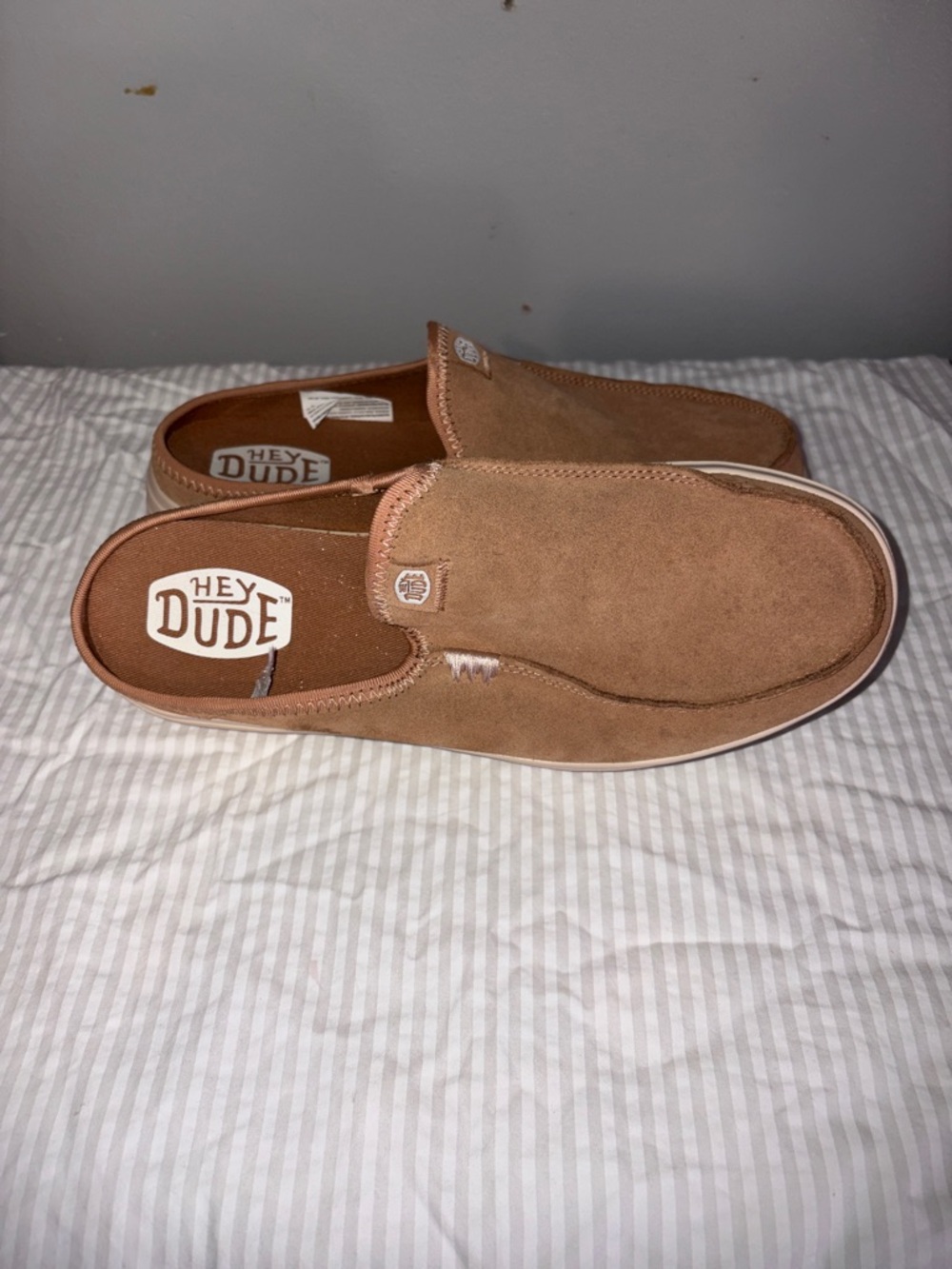 Hey Dude Tan Suede Slip-On Mules